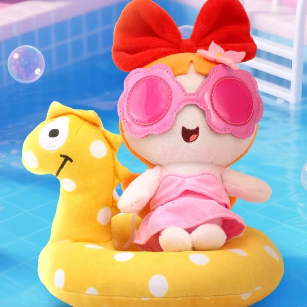 

Genuine The Powerpuff Girls Water Party Series Plush Doll Keychain Cute Blossom Bubbles Backpack Ornament Girls Gifts Toys