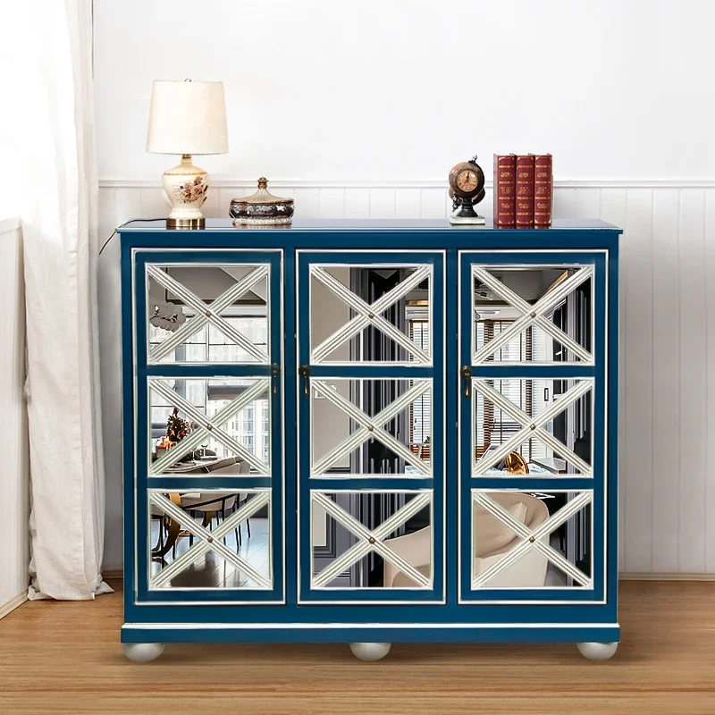 

A13 American-style wall-facing entrance cabinet light luxury partition cabinet paint side cabinet screen simple