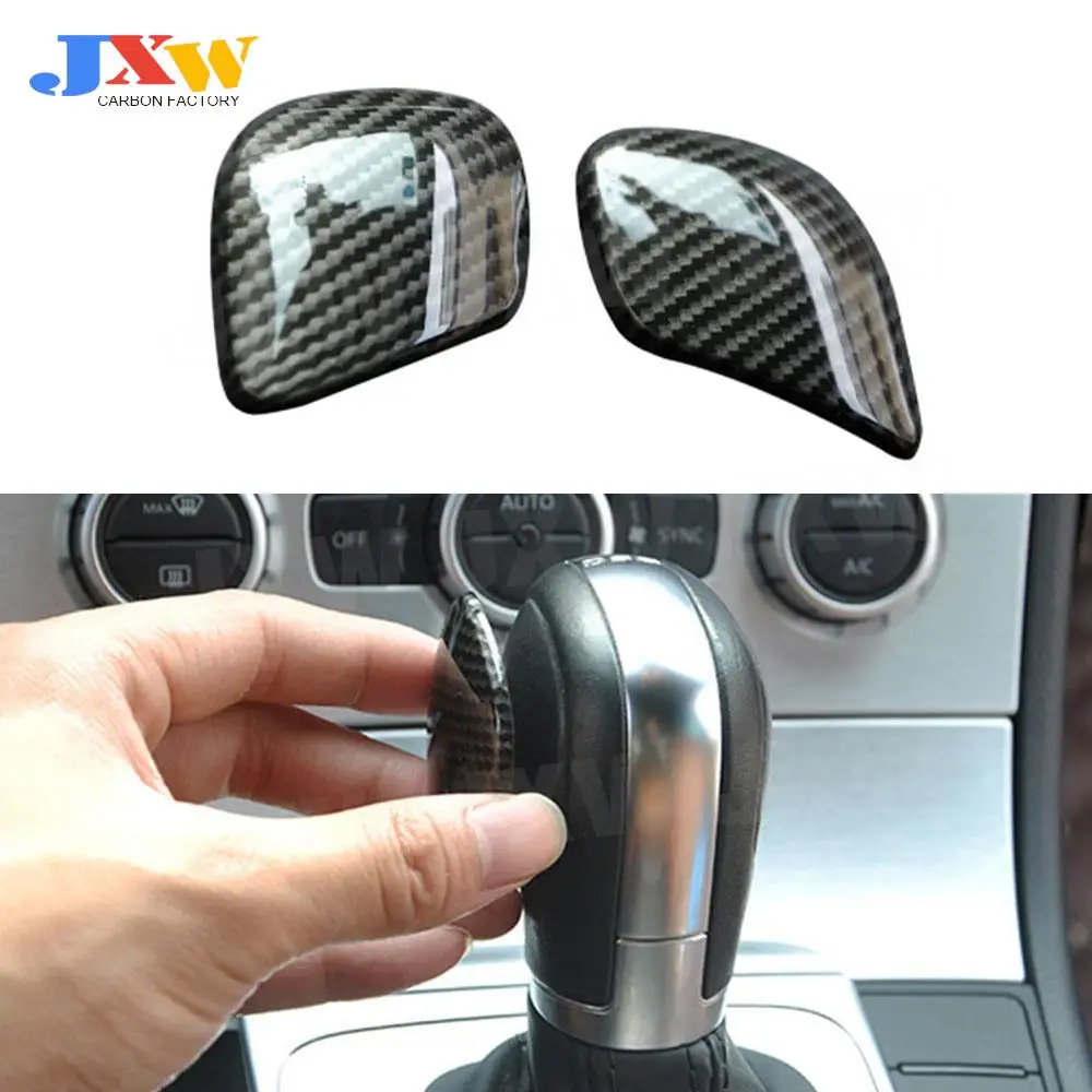 

Car Shift Knob Caps Gear Head Side Trim Protetive Covers For VW Golf Polo Magotan Passat CC Scirocco Carbon Look Stickers