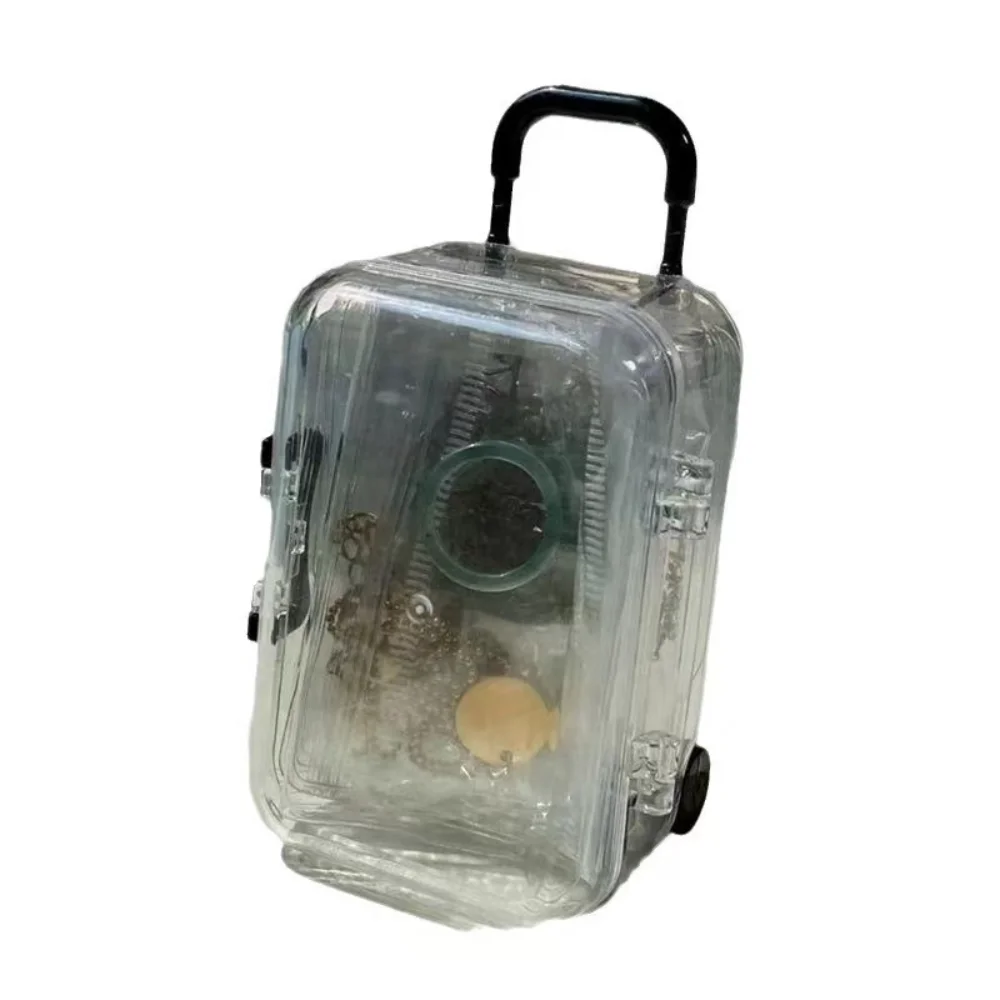 

Clear Suitcase Candy Box Smooth Jewellery Organiser Cute Suitcase Box Creative Small Trolley Case For Candy Storage Jewellery