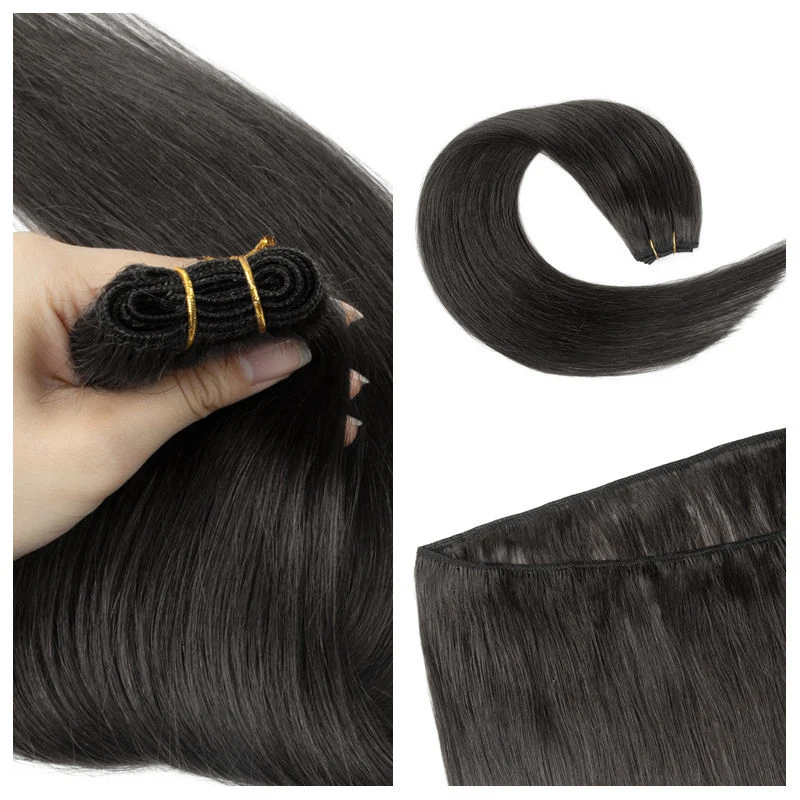 IUHREIUFHRUEH Human Hair Sew-in Double Weft Extensions 12-22 Inch Machine-Remy 50G/Pack For Full Head Bundle Human Hair Extensions