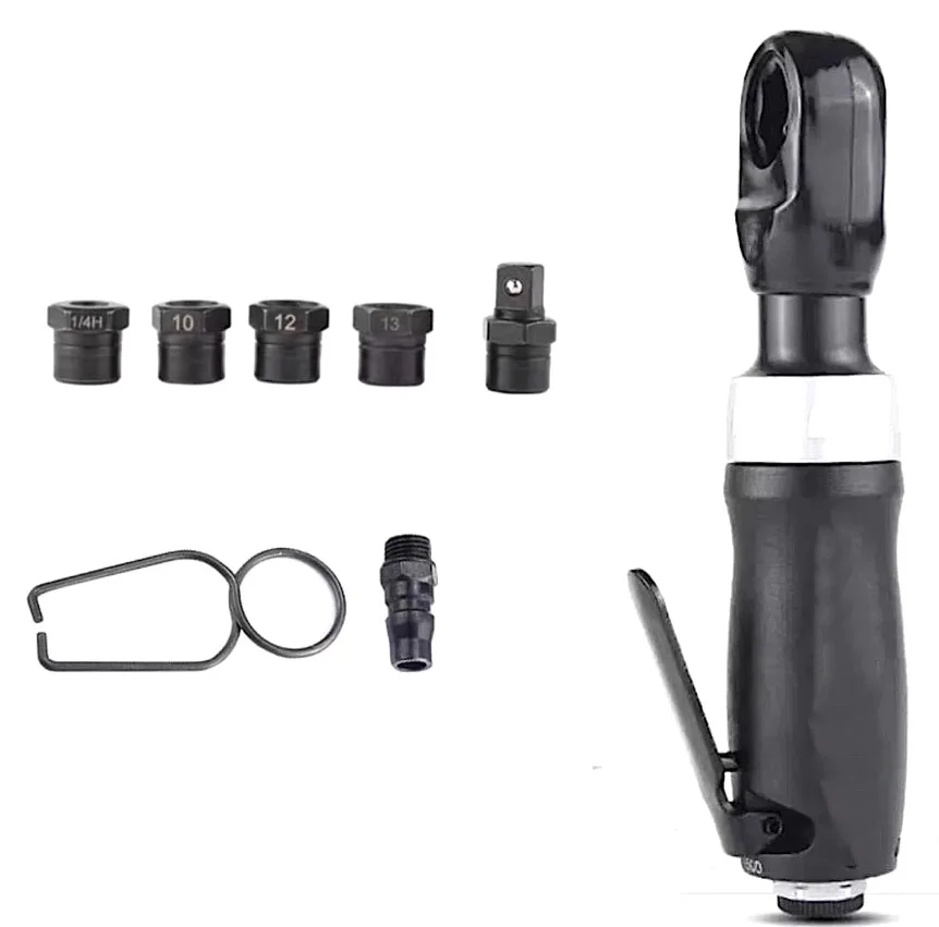 TY5T112 Pneumatic Thru-Hole Ratchet 1/2" 160 Rpm 110Nm Industrial Ratchet Wrench 10mm, 12mm, 13mm,14mm,19mm Socket Adaptor 6