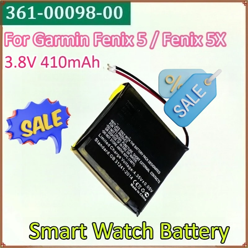 

Newly upgraded 361-00098-00 3.8V 410mAh High Qualty Smart Watch Battery for Garmin Fenix 5/Fenix 5X Running Replacement Battery