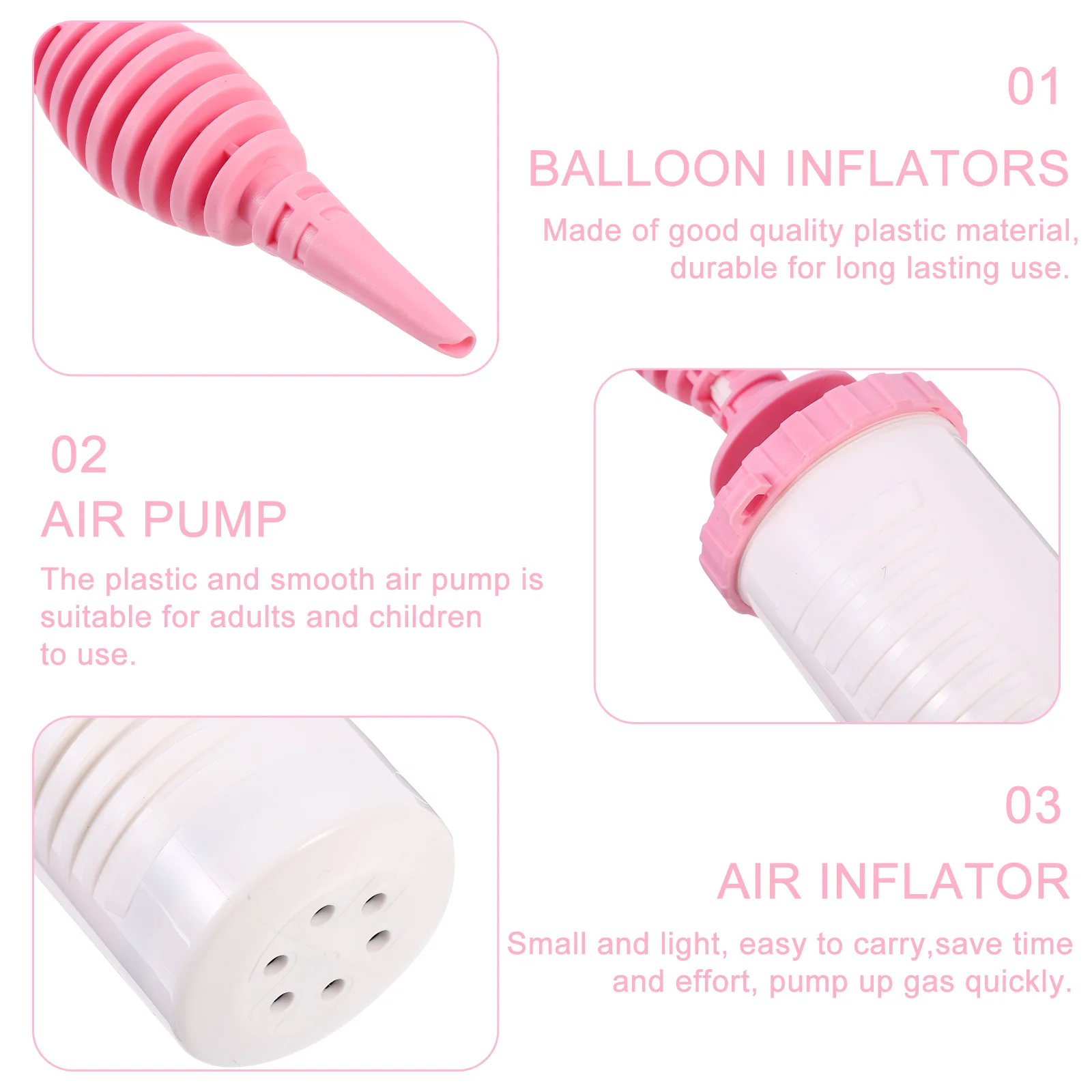 Helium Balloon Blower Handheld Air Inflator Balloons Girl Manual Pump Plastic Premium