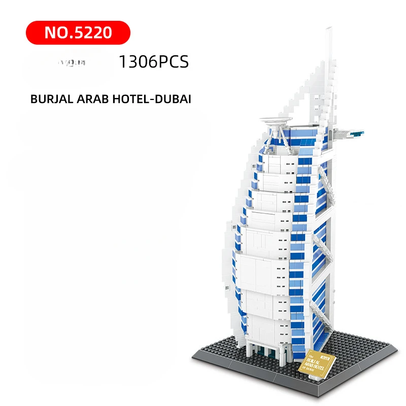 

MOC Jumeirah Burj Al Arab Emirates Dubai, отечественная совместимая мозаика с мелкими частицами, строительные блоки, детские кирпичи, игрушки