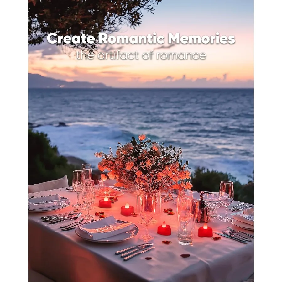 1000 peças de pétalas de rosa artificiais vermelhas com 12 coração vermelho LED luzes de chá pétalas de rosa e conjunto de velas para proposta de aniversário Ro