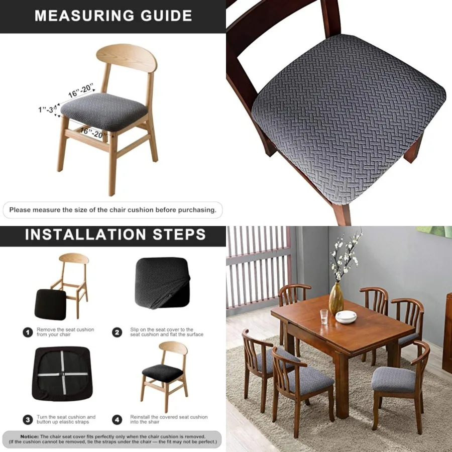

Seat Covers for Dining Room Chair Seat Slipcovers Kitchen Chair Covers