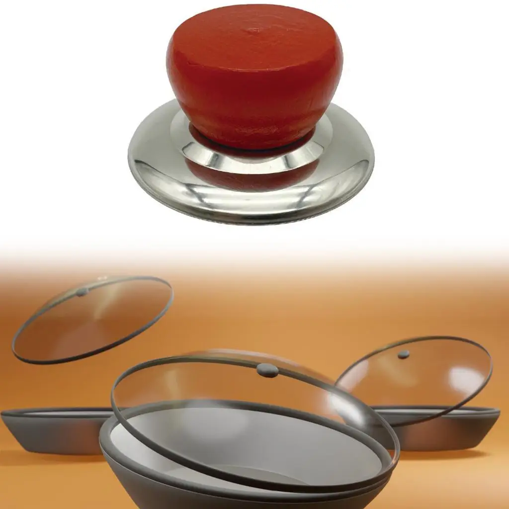 Pot Lid Cover Knob Universal Wooden Handle Replacement for Kitchen Pan Skillet Kettle Cap