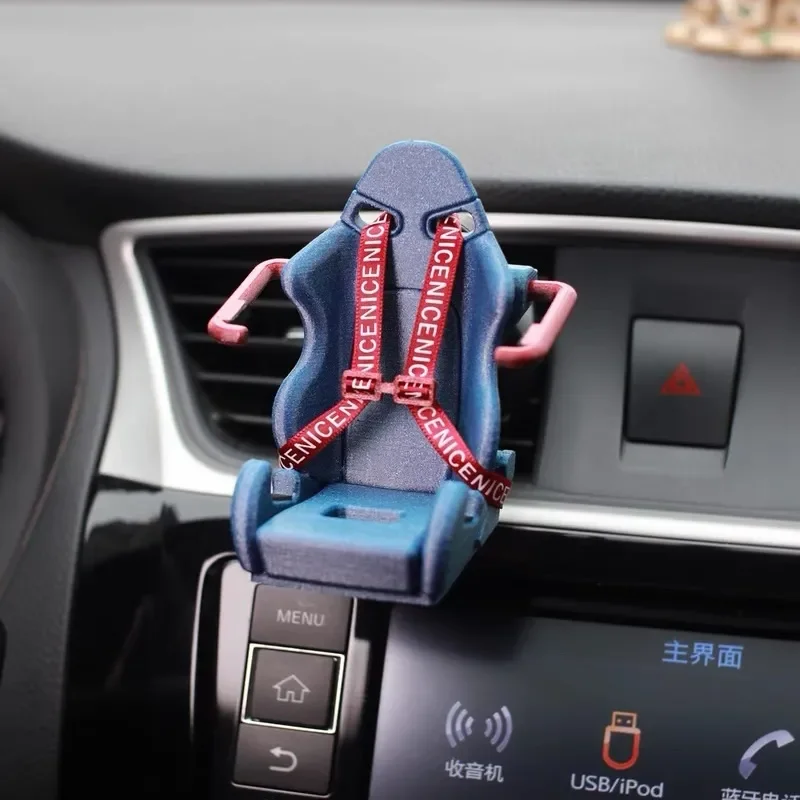 

Держатель для телефона в автомобиль в виде гоночного сиденья, креативное крепление на воздуховод, 3D-имитация сиденья-ковшина с ремнем безопасности, для авто