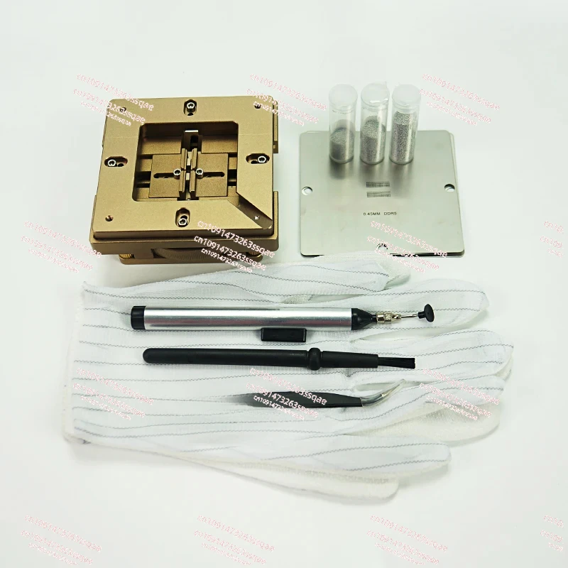 80/90MM Universal Rotary Type Reballing Jig 4pcs Stencils PS4 Kit Solder Ball ESD Anti-Slip Tweezers Brush Vacuum Suction Pen