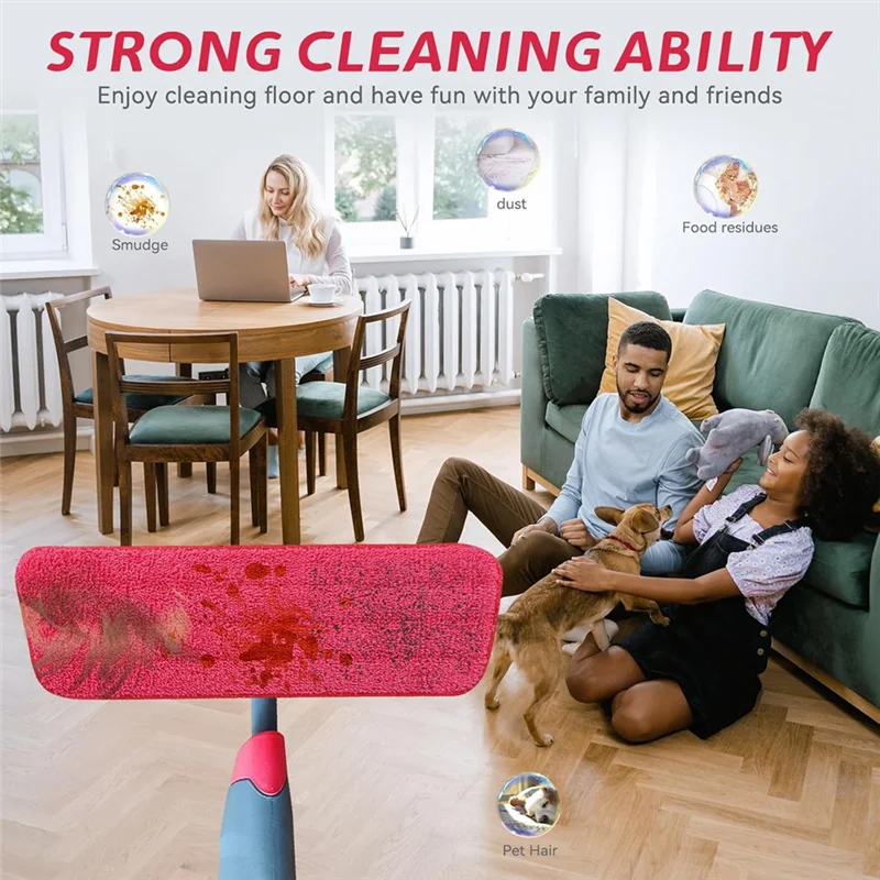 ABKS-8 Pack Replacement Mop Pad Mop,Wet & Dry Floor Cleaning Refills Reusable Fit For Any Microfiber Reveal Flat Mop