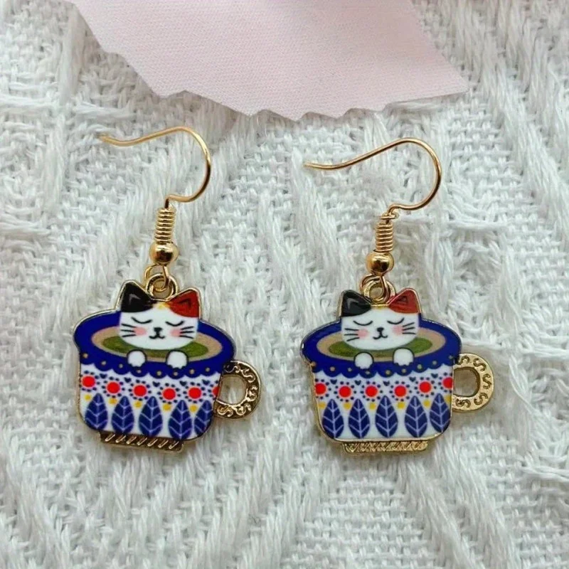 10pcs cute cat earrings, women's earrings, the best choice for gifts