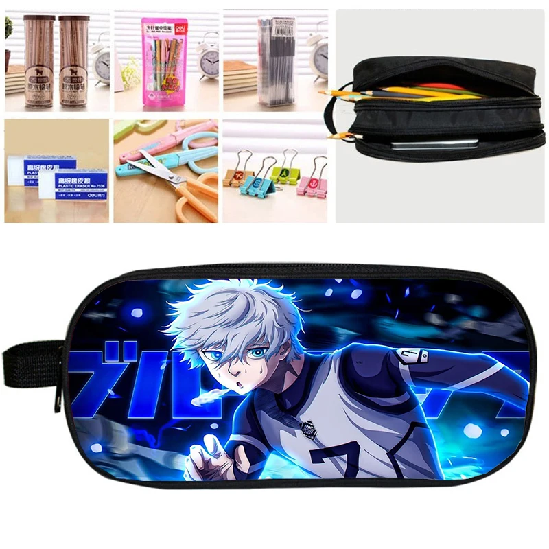 

Nagi Seishiro BLUE LOCK Pencil Case Kids Stationary Bags Women Cosmetic Bag Blue Lock Anime Pencil Box School Supplies Organizer