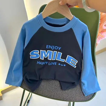 Korean Style Kids Long Sleeve Shirt 3 New Autumn Girls and Boys Long Sleeve T-shirt Base Shirt Letter Korean Style Children Clothing 3