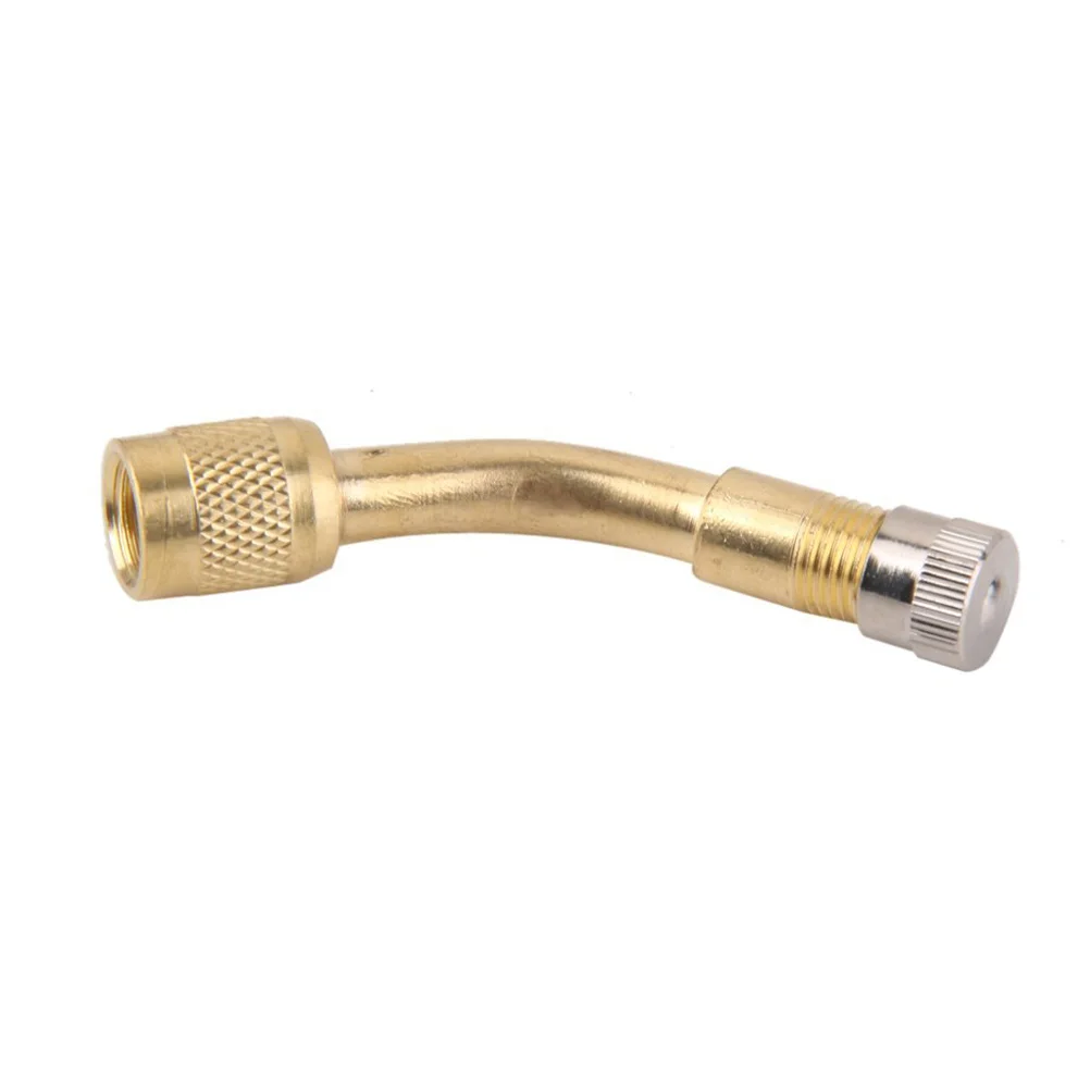 

135 Degree Tyre Adaptor Copper Valve Extender for Car Motorcycle Bicycle Monocycle Hard to Reach Stems Golden