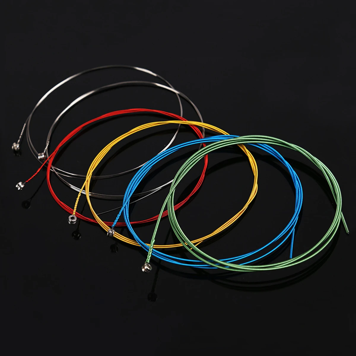 6 قطعة سلاسل الغيتار الصوتية الملونة الصلب سداسية الأساسية غير قابل للصدأ المغلفة مشرق واضح لهجة استبدال سلاسل الغيتار