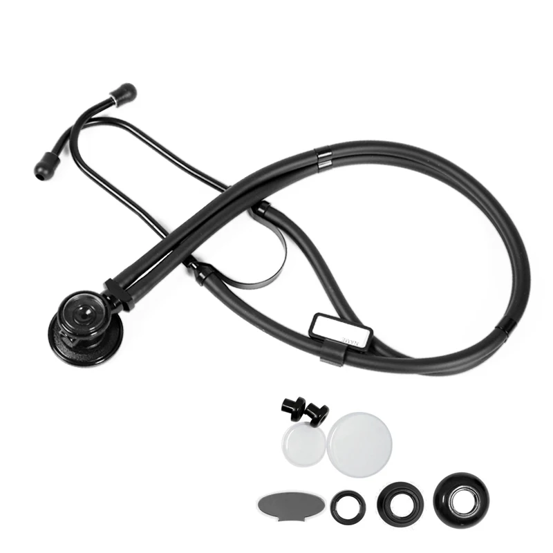 

Black Professional Dual Head Sprague Rappaport Estetoscopio Cardiology Fetal Nurse Doctor Student Stethoscope for Adult Child