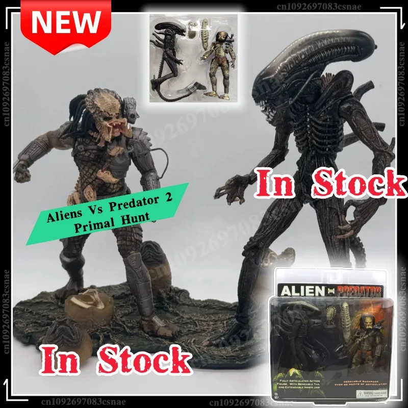 

﻿ In Stock 21cm NECA 2pcs/set Alien Vs Predator PVC Collection Figure Toys Double Couple Set 1979 Movie Version Movable Model