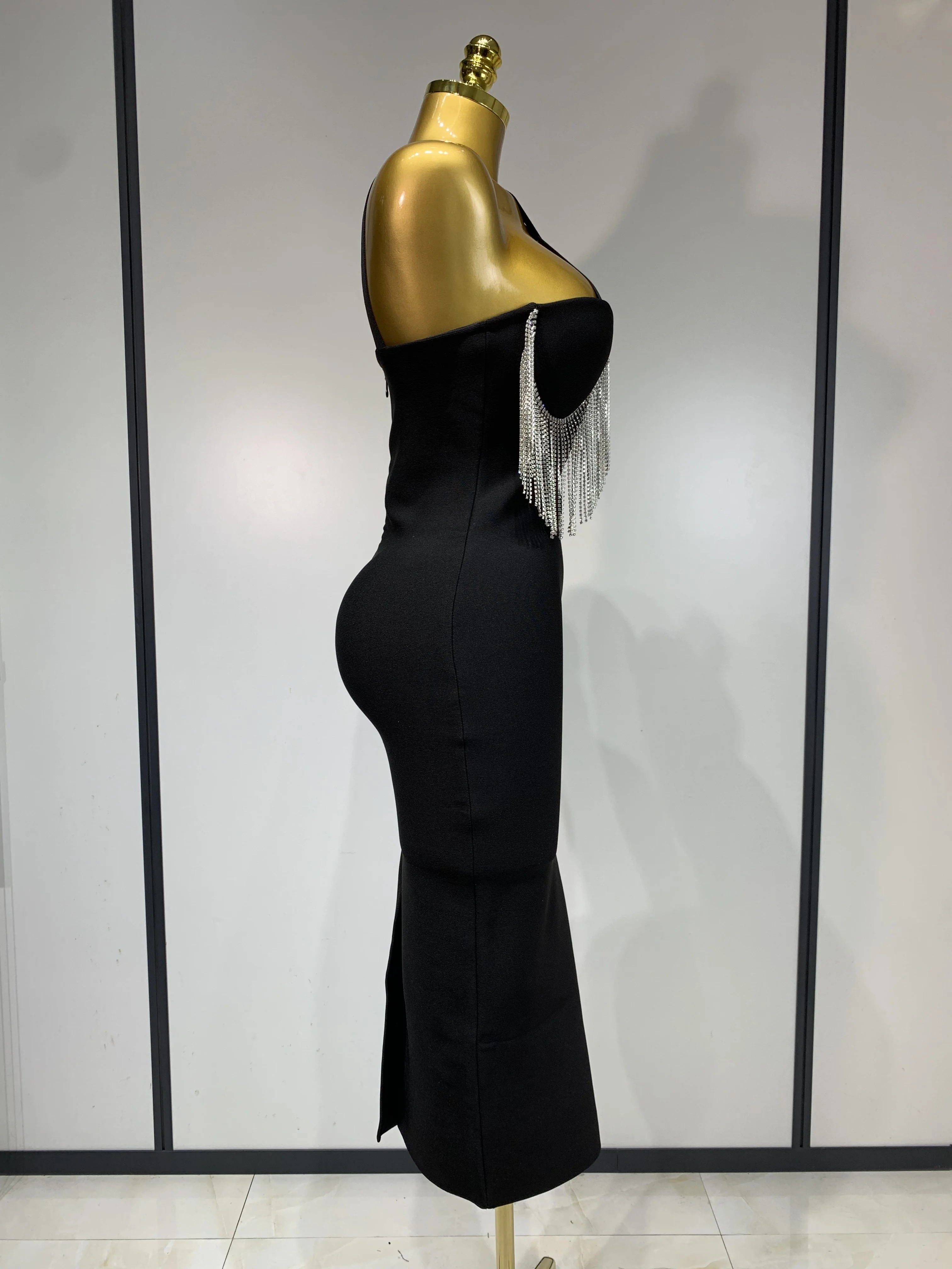 luxury gowns dresses Luxury Nude Off Shoulder Long Sleeves Evening Dress SS489