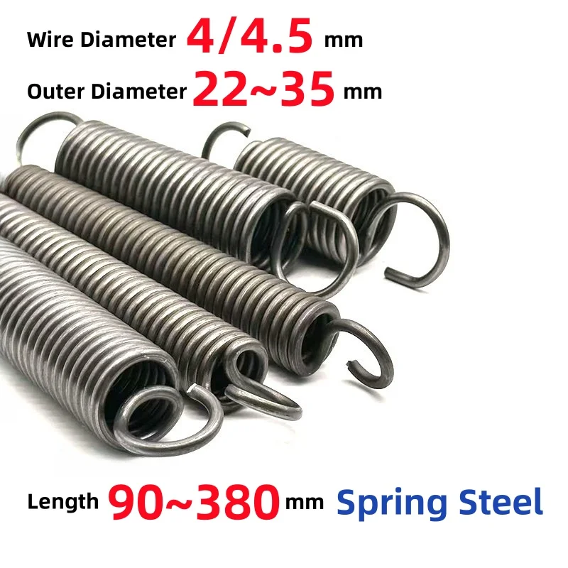 4/4.5mm Spring Steel S-Hook Spiral Coil Tension Spring Pullback Coil Extension Draught Springs Outer Diameter 22~35mm