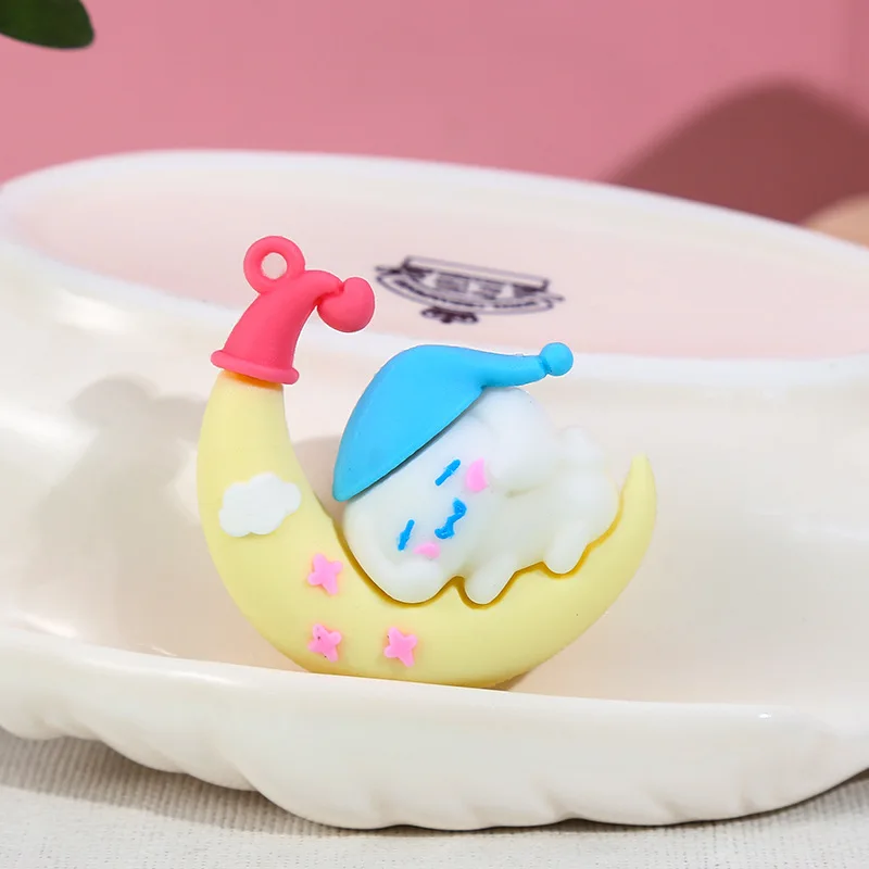 Miniso الكرتون سانريو القمر مفتاح سلسلة الطالب حقيبة مدرسية قلادة زوجين مفتاح سلسلة حلية لطيف هدية صغيرة