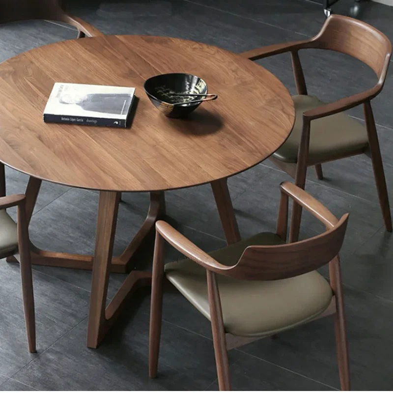 Nordic Round Table Solid Wood Dining Table Organizer Library Center Rounded Table Balcony Living Room Esstische Home Furniture