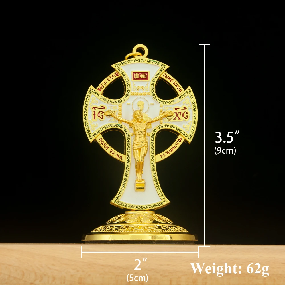 

HT Church Decoration Catholic Crosses Metal Cross Lord Jesus Christ Standing Crucifix Church Home Car Decor