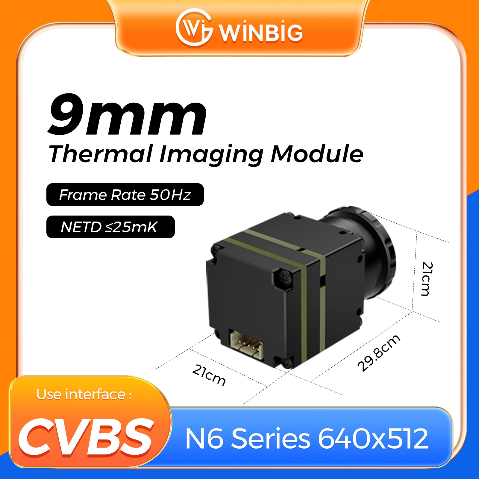 N6 Series Thermal Camera 640x512 9mm Thermal Imaging Camera with CVBS Interface Micro Thermal Camera Module