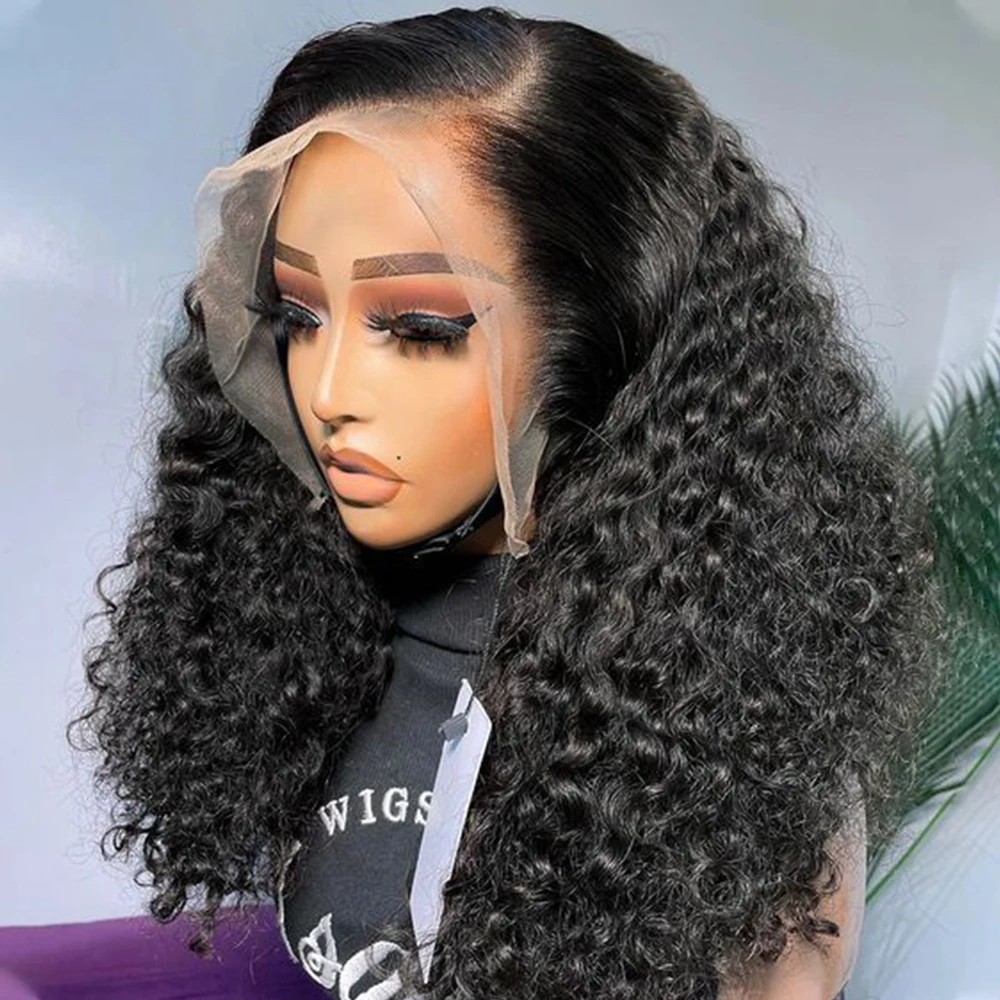 200 Density Human Hair Wig Curly Lace Front Human Hair Wig Deep Wave Wig Human Hair 13x4 Lace Frontal Human Hair Wig Short Human