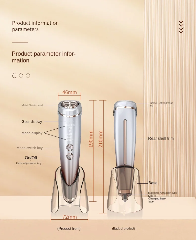 Macchina per gli occhi elettrica Lifting del viso Attrezzatura per la bellezza Attrezzatura per la rimozione delle rughe Cerchi scuri Lifting per il viso Ems Massaggiatore per gli occhi Bellezza