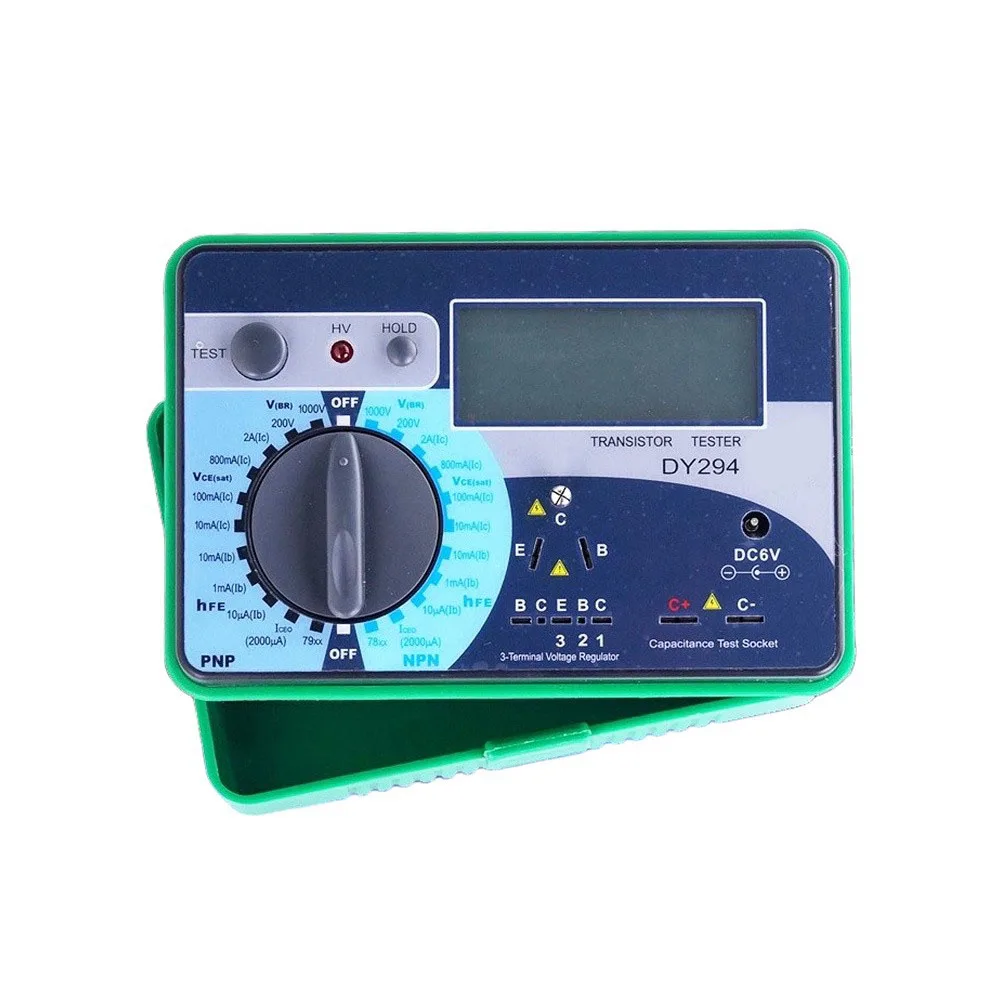 DY294 Digital Transistor DC Parameter Tester ABS Portable Device For Electronic Factory Lab Repair With LCD Screen Capacitor Vol