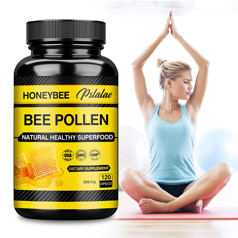 

Bee Pollen Capsules - Antioxidant, Relieves Joint Pain and Stiffness, Promotes Bone and Joint Health, Boost Immunity, Non-GMO