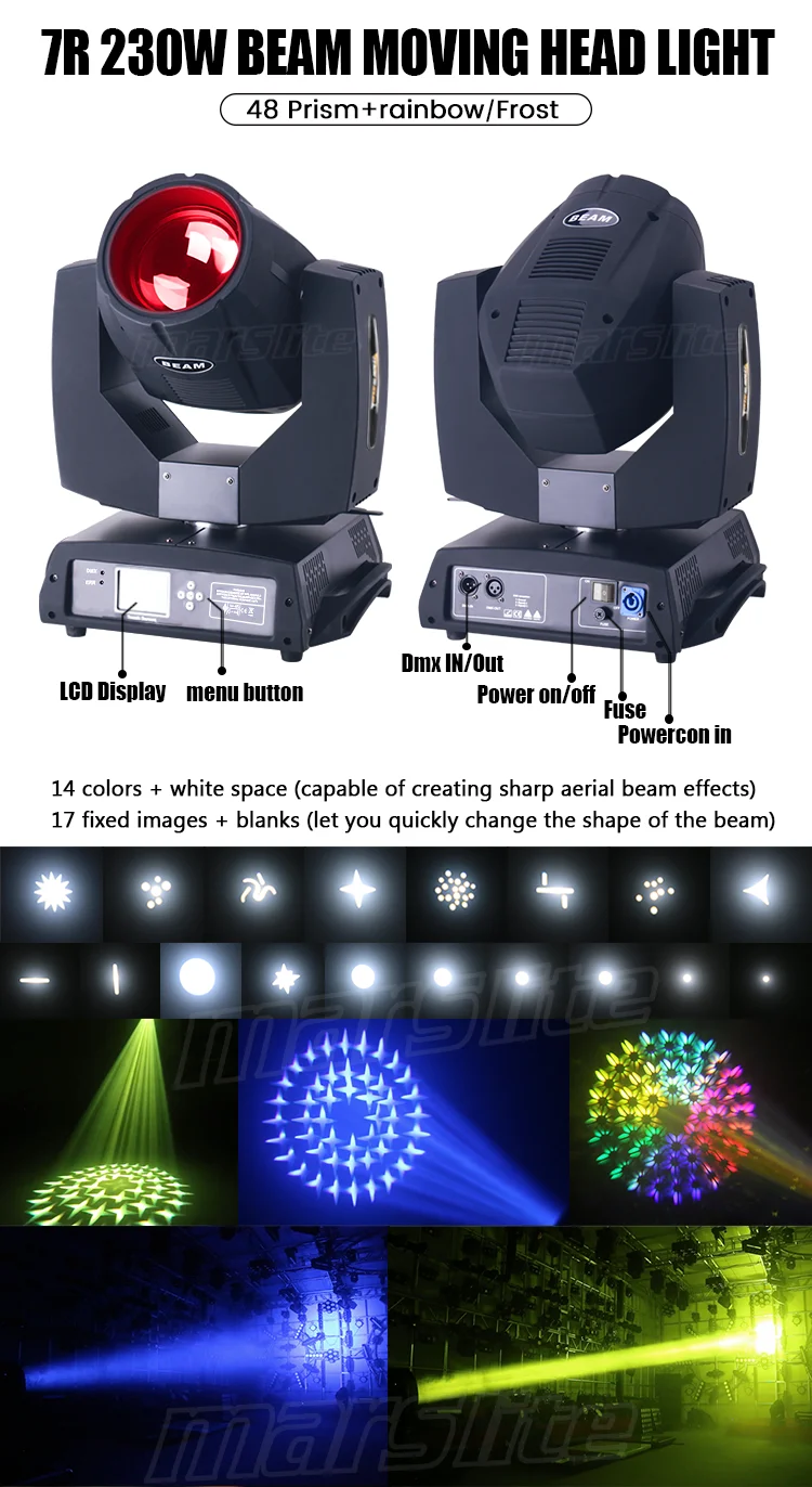 2pcs Beam 230W 7r + Flight Case Moving Head Sharpy Light Lyre Beam 7r Dj Stage Beam Lights