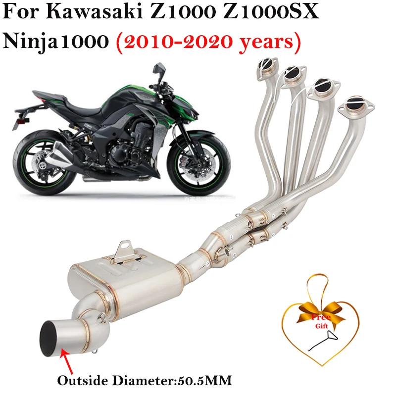 

For KAWASAKI Z1000 Ninja1000 Z1000SX Ninja 1000 2010 - 2020 Motorcycle Exhaust Escape Systems Muffler Front Middle Link Pipe