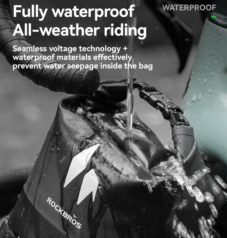 

ROCKBROS Bicycle Rack Bag 7L Large Capacity Seamless Fully Waterproof Bike Front Fork Rack Bag with Reflective LOGO Cycling Bag