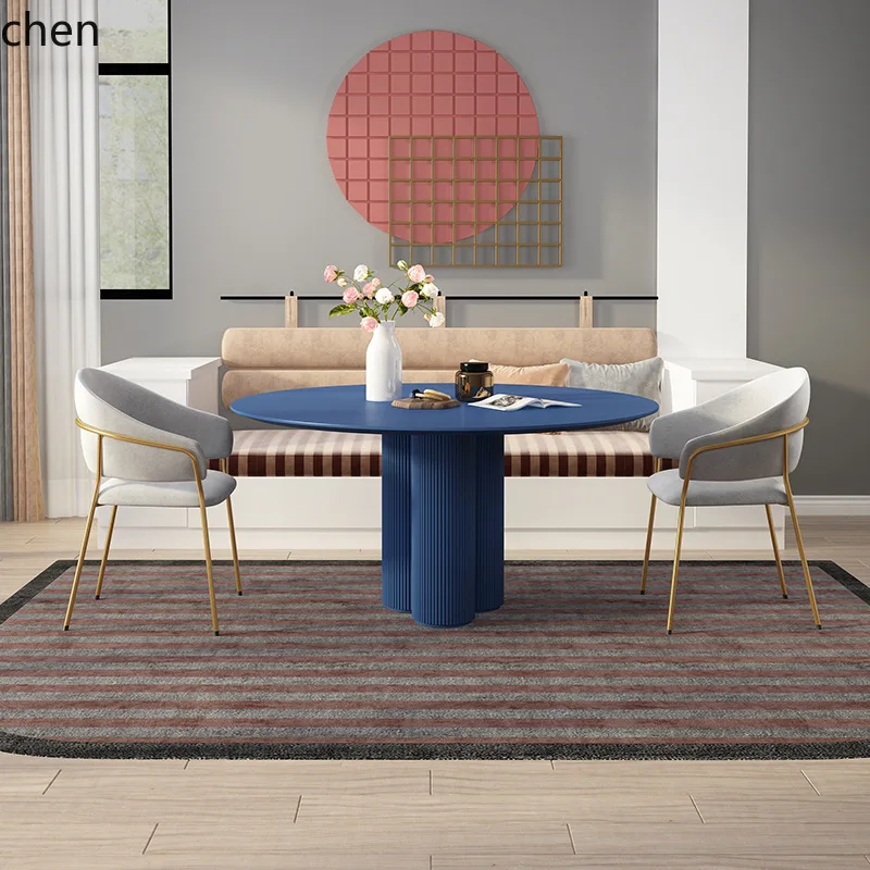 

HYS Dining Solid Wood Dining Table Small Apartment Tea Table Roman Dining Table