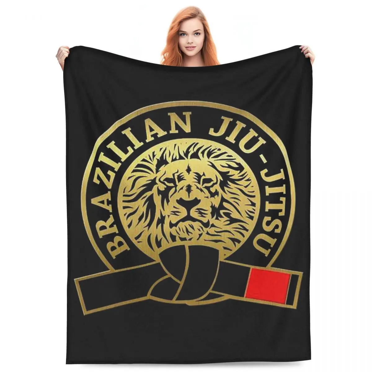 Jiu-Jitsu Warrior Japanese Bjj Gi And Black Belt Mma Blankets  Sofa Throw Blanket Breathable for Couch Bedding Throws  Quilt
