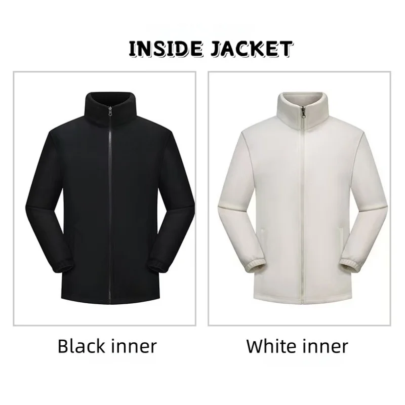 Detachable Polar Fleece Inner Hooded Windbreake Waterproof and Scratch-resistant Outdoor Adventure Hiking Casual