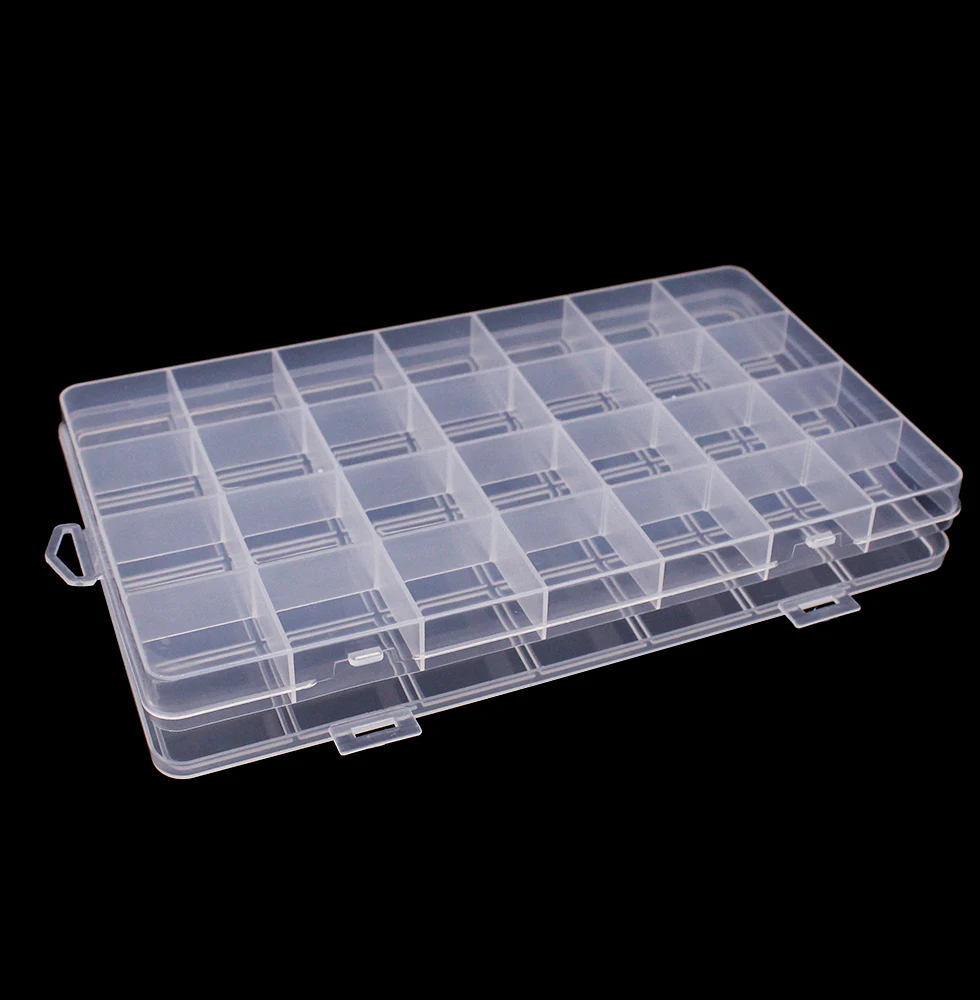 NEW 28 Grid Rectangle Plastic Jewelry Box Compartment Storage Box Case Jewelry Earring Bead Craft Display Container Organizer