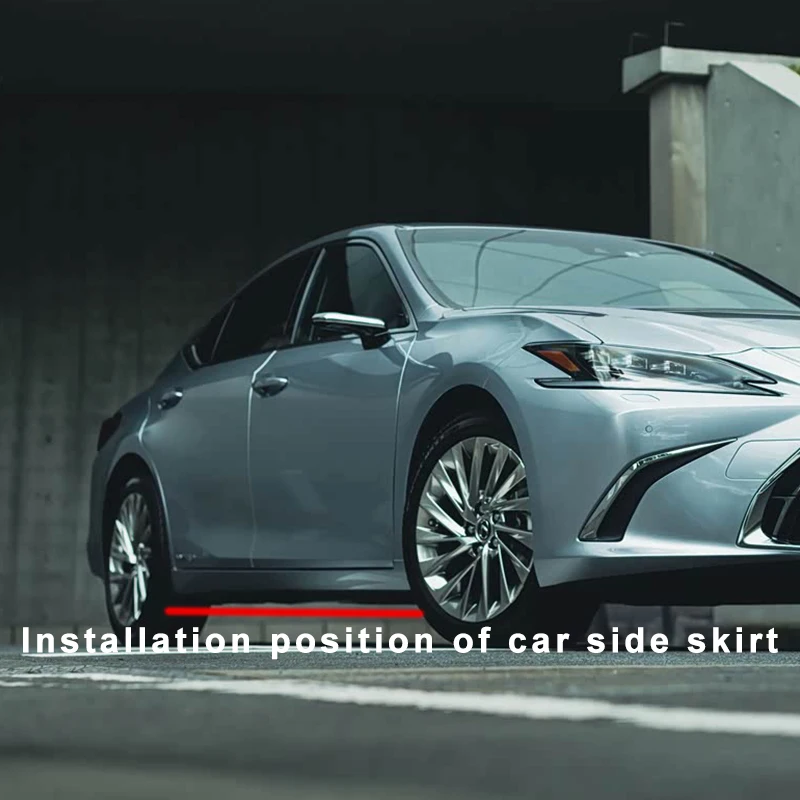 

Car Left/Right Side Skirt Bumper Diffuser Spoiler Aprons Wings Extensions 75cm Carbon Look ABS For Lexus ES 2013-2022 2015 2018