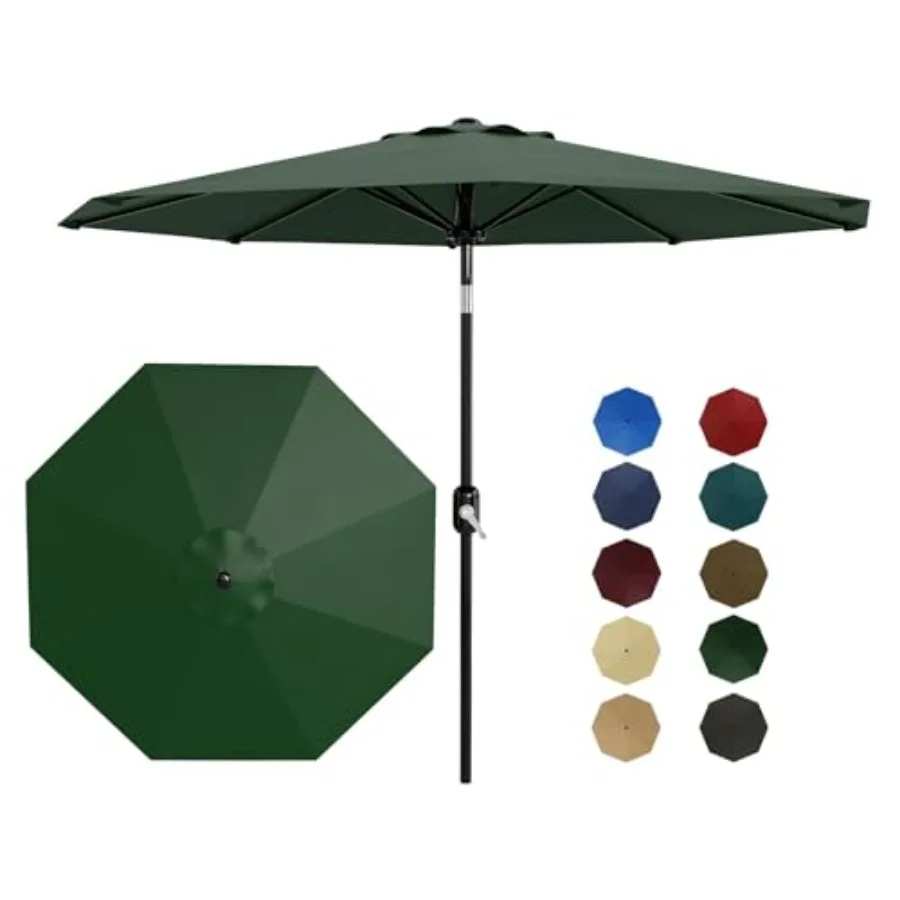 

7.5-FT Outdoor Patio Umbrella with Push Button Tilt Crank - Heavy-Duty Market Umbrella for Table Garden Pool Deck Backyard - 6