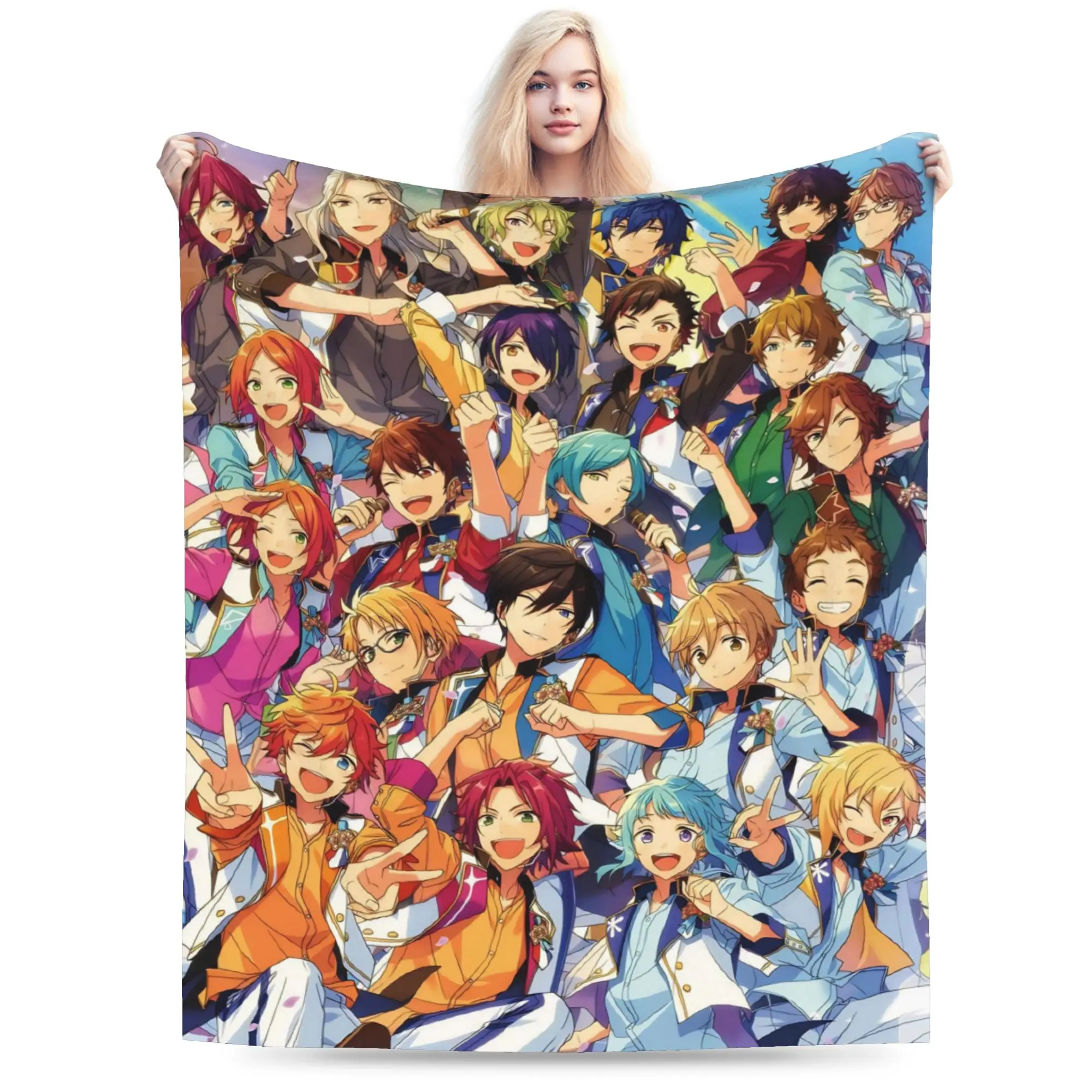 E-Ensemble-Stars Throw Blanket for Couch  Fuzzy Soft Plush Blanket 50x60 Inch Multiple Sizes Bedspreads for All Seasons