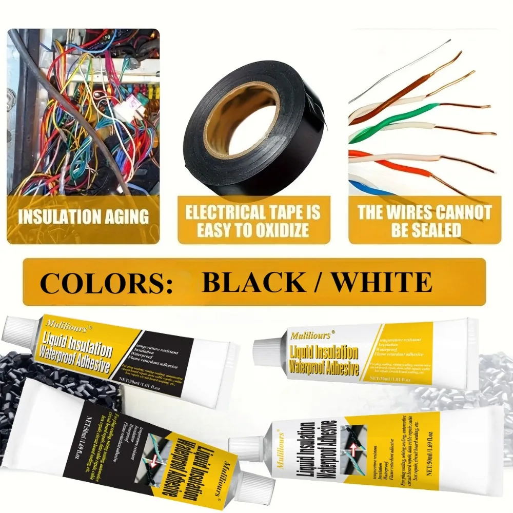 Liquid Insulation Waterproof Adhesive Strong Adhesion Wire Cable Coat Fix Line Glue Suitable for Plastic Wood Metal Surfaces