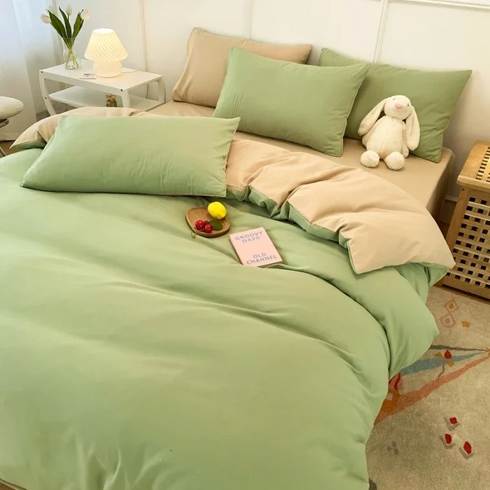 

2023 Fashion High Quality Skin Friendly Solid Color Home Textiles Bedding Duvet Cover Pillowcase