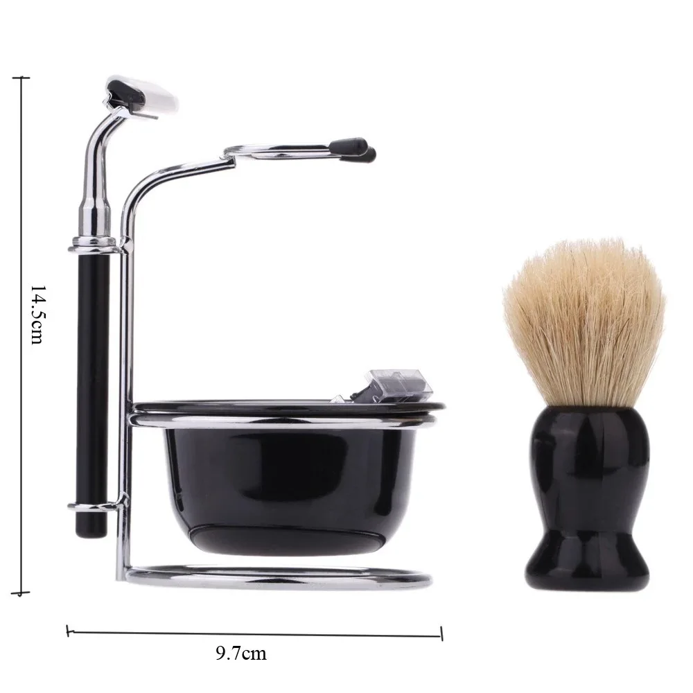 Portable Travel Men Shaving Kit Manual Safety Razor with Shaving Brush Premium Beard Grooming Shaving Set for Home Business Trip