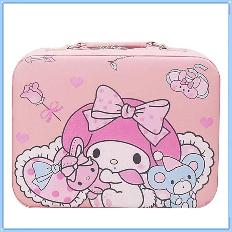 Custodia cosmetica Sanrio Hello Kitty Cinnamoroll Kuromi con specchio per il trucco scatola portaoggetti per borsa da viaggio di fascia alta di