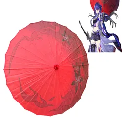 Acheron Honkai: Star Rail Red Umbrella Prop Cosplay Red Silk Props Carnival Halloween Chirstmas Roleplay Photography Props