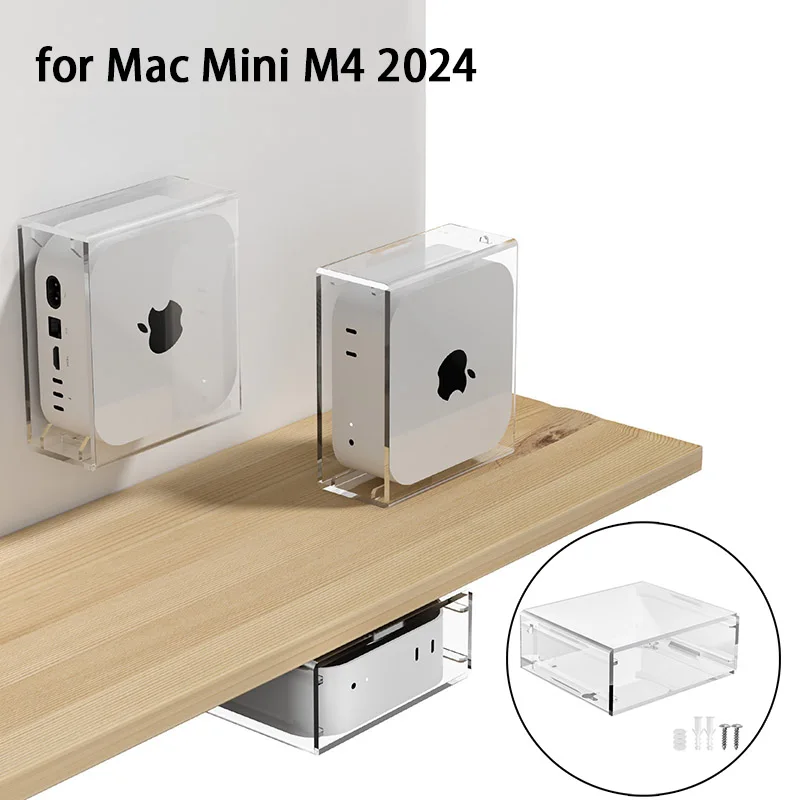 

Крепления под столом для Mac Mac Mini M4 2024, охлаждающий держатель хоста, настенный/дно стола, прозрачная подставка из АБС-пластика ﻿