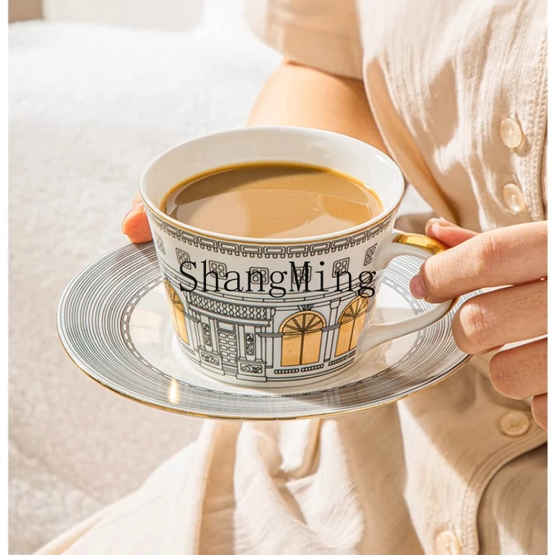 

HJ New Modern Afternoon Tea Phnom Penh Light Luxury Ceramic Coffee Cup Set Birthday Gift