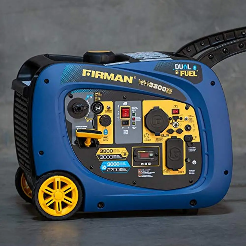 Portable Gasoline Propane Dual Fuel Inverter Generator 3000/3300W Recoil Start Universal Fit